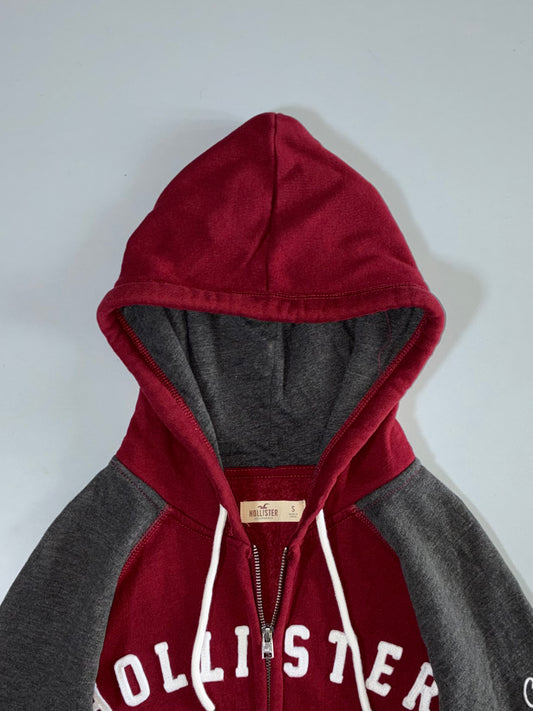 Hollister Maroon Colorblock Hoodie (Xs)
