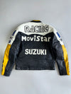 Top Gear Genuine Leather Movistar Suzuki MotoGP Racing Jacket Multi-Sponsor Patches (Paded)(M)