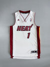 Adidas Miami Heat #1 NBA Swingman Jersey – White & Red (M)
