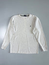 Polo Ralph Lauren Sleepwear Waffle Knit Thermal Tee White Green Tipped Crewneck (XL)