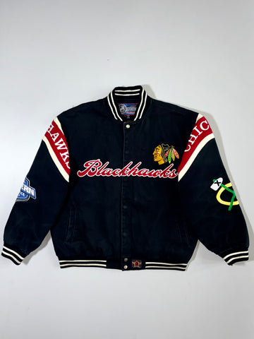 Vintage NHL Chicago Blackhawks JH Design Varsity Bomber Jacket (Xl/2Xl)