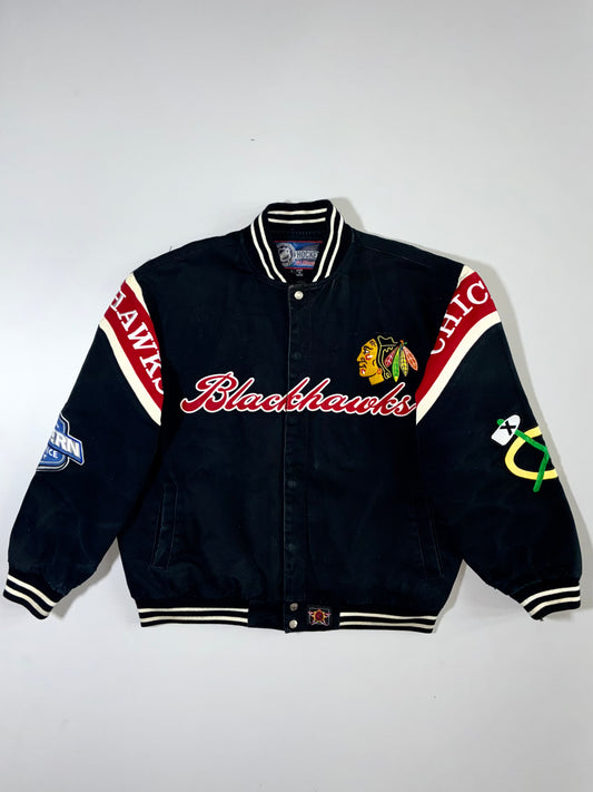 Vintage NHL Chicago Blackhawks JH Design Varsity Bomber Jacket (Xl/2Xl)