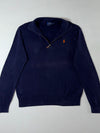 Polo Ralph Lauren Quarter-Zip Sweater – Navy, Pima Cotton (L)