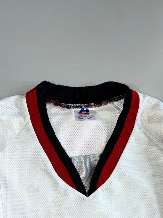 Vintage Nepean Raiders #31 White Red Black Canadian Minor Hockey Mesh Game Jersey (XL)