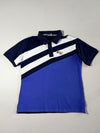 Vintage BF1 Racing Team Navy Blue Striped Polo Shirt (L)