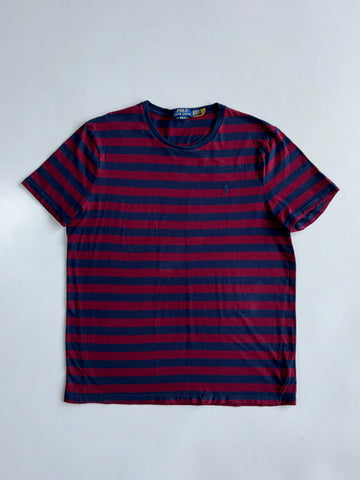 Polo Ralph Lauren | Custom Slim Fit Striped Tee Navy/Maroon | (L)