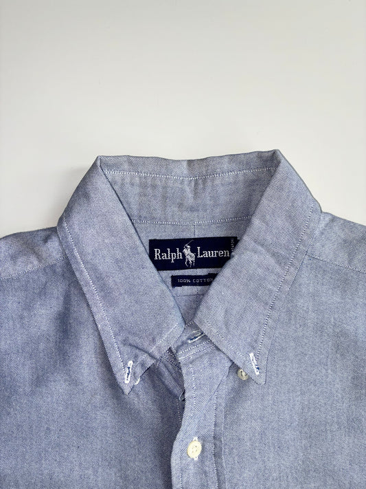 Ralph Lauren Oxford Shirt — Blue/White Micro Weave (2Xl)