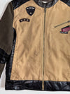 S.Oliver Faux Leather Patchwork Moto Jacket Leather + Cotton, biker collar (M)