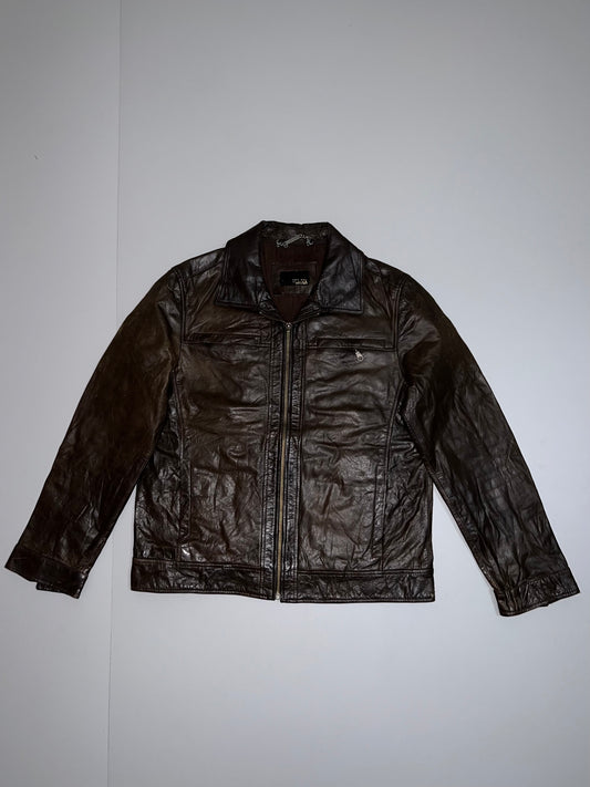 Z Zara Man Original Leather Jacket Ultra premium(L)