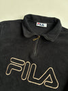 Vintage Fila Black Fleece Quarter-Zip Embroidered Logo Sweatshirt (2XL)