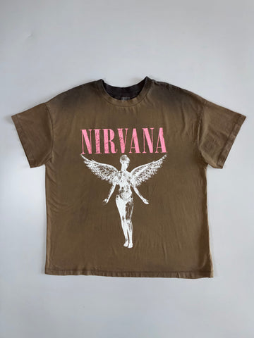 Nirvana In Utero Style Band Tee | Brown | (3XL)