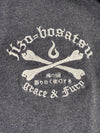 Jizo-Bosatsu Japanese Embroidered Sherpa-Lined Zip Jacket "Grace & Fury" – Charcoal/Black (M)