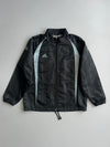 Adidas Black Tonal Graphic Windbreaker Jacket with Silver Side Stripes(M)