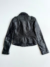 Karl Lagerfeld Black Leather Biker Jacket – Patch Detail women’s(XXS)