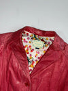 Vintage Micmac Paris Red Perforated Leather Blazer Women’s (S)
