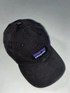 Patagonia P-6 Logo Patch Washed Black Cotton Cap (Adjustable)