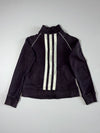Adidas Retro Full-Zip Ribbed Collar Track Sweatshirt – Washed Charcoal (S)