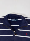 Polo by Ralph Lauren Navy & White Striped Quarter-Zip Sweater (XL)
