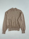 Vintage Yves Saint Laurent Pour Homme Beige Fine Knit Mock Neck Sweater (M)
