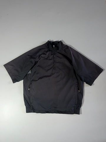 Adidas Half-Zip Short Sleeve Windbreaker Pullover — Black (XL)