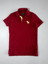 Abercrombie & Fitch Burgundy Piqué Polo T-Shirt – Big Moose Logo – (M)