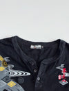 Big Train Osaka Japanese Koi & Chrysanthemum Henley Long Sleeve – Black (3XL)