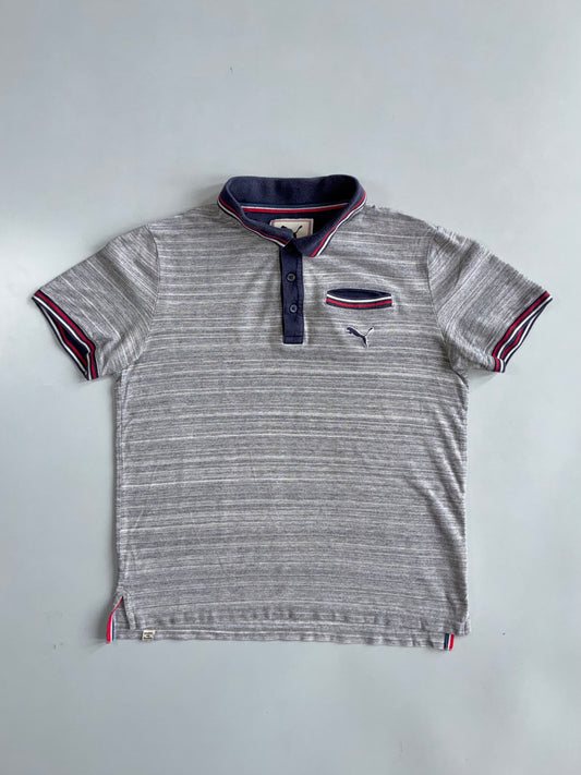 Puma | Heritage Striped Polo Grey | (L)