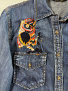 Vintage JS New York Blue Denim Patch Embroidered Shirt Woman’s  (S)