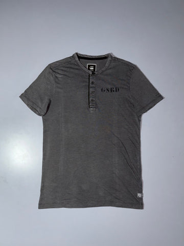 G-Star Raw “GSRD” Henley T-Shirt – Washed Grey, Raw Cargo Line (M)