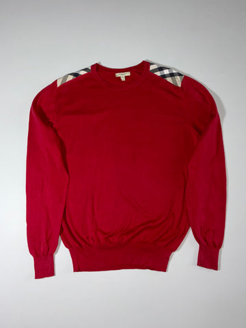 Burberry London | Nova Check Shoulder Knit Sweater Red | (M)