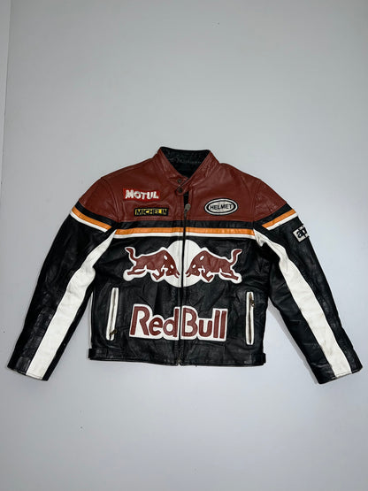ZVintage Red Bull Genuine Leather Racing Jacket Streetwear (SUPER RARE) (M)