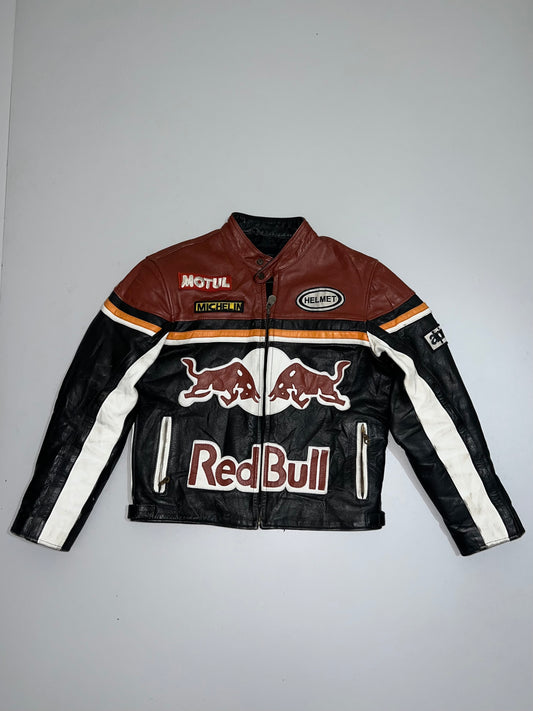 ZVintage Red Bull Genuine Leather Racing Jacket Streetwear (SUPER RARE) (M)