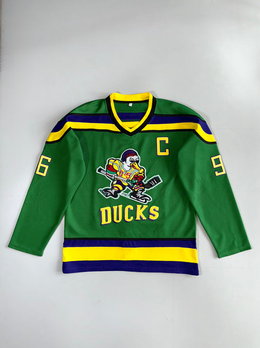 Mighty Ducks #96 Charlie Conway D5 Captain Hockey Jersey (L/XL)