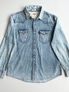Levi's Light Wash Western Denim Shirt – Pearl Snap – Slim Fit – (M)