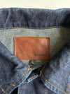 Dickies Raw Indigo Denim Trucker Jacket – Leather Patch (S)