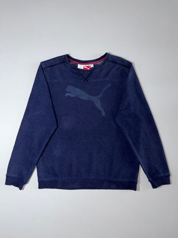 Puma Big Cat Logo Crewneck Sweatshirt  Navy Blue, (M)