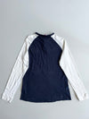 Vintage Onitsuka Tiger Raglan Henley Long Sleeve – Navy/White (M)