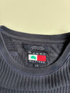 Vintage 90s Tommy Hilfiger Navy Ribbed Long Sleeve Tee | Size (XL)