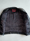 San Remo Vera Pelle Black Distressed Leather Jacket – Stand Collar & Cargo Pockets, Italian Label (XL)