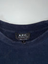 A.P.C. Rue Madame Paris Big Logo Crewneck Sweatshirt Navy Men’s (L)