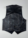 Vintage Genuine Leather Button-Up Vest  (L)