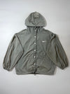 Nike Vintage Olive Grey Hooded Windbreaker Jacket Nike Team Snap Button (XL)