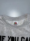 Fruit of the Loom “If You Can Read This You Are Too Close Go Away” Grey Graphic Sweatshirt (S)