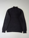 Vintage Armani Jeans AJ Ribbed Knit Asymmetric Zip Mock Neck Sweater (M)