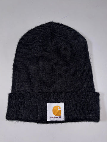 Vintage Carhartt Black Cuffed Knit Beanie (H:12 inches/W:18 inches)
