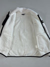 National Geographic White Sherpa Fleece Zip Jacket – Black Trim – Sleeve Patch (S)