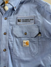 Carhartt FR Workwear Shirt – Light Blue Robert Henry Corp Patch Work Shirt (S/M)