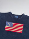 Polo Ralph Lauren Navy Flag Sweater Chunky Knit (M/L)