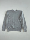 Lacoste Heather Grey Crewneck Knit Sweater with Croc Logo (S)
