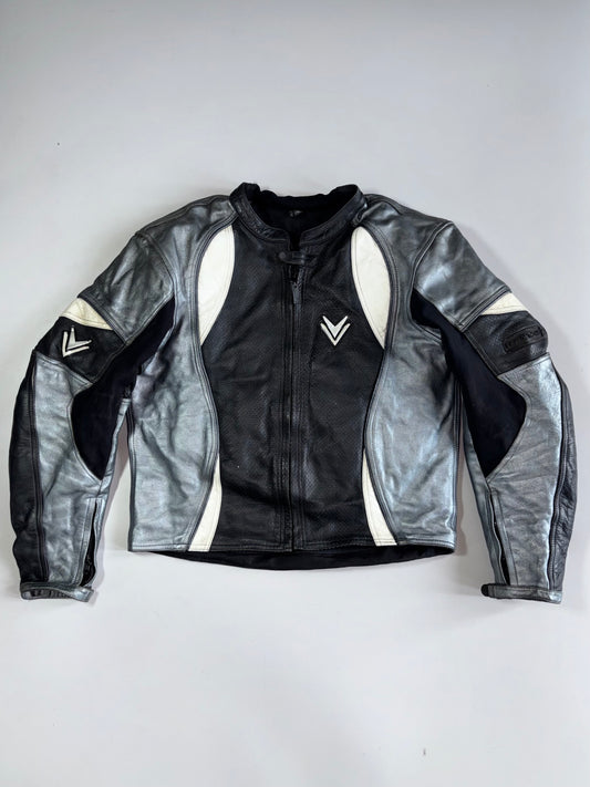 Vintage Frank Thomas Genuine Leather Fully Padded Moto Racing Jacket (L)